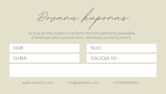 veimotti Dovanų kuponas